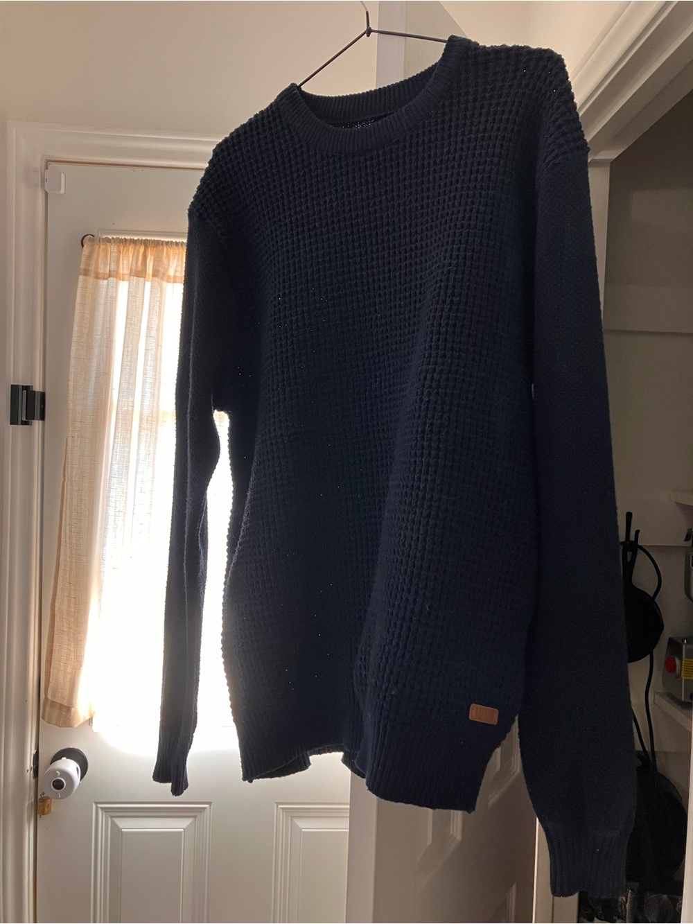 Buffalo David Bitton Navy Waffle Knit Crewneck Sweater